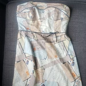 Vintage JCrew strapless postcard dress Size 2